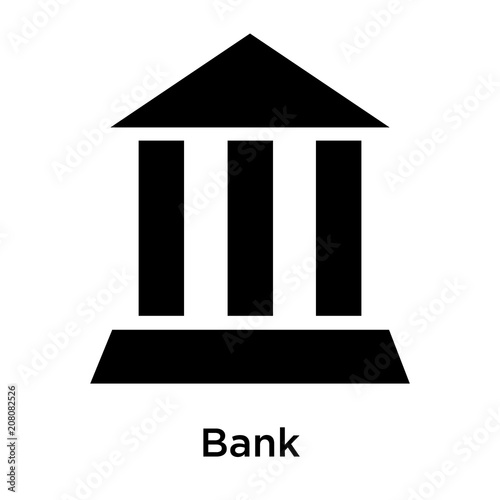Bank symbol icon vector sign and symbol isolated on white background, Bank symbol logo concept