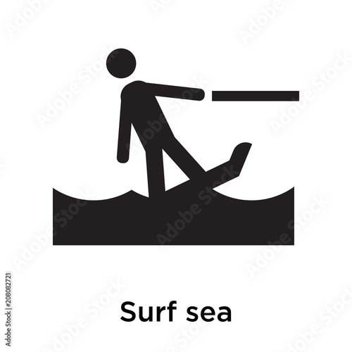 Surf sea icon vector sign and symbol isolated on white background, Surf sea logo concept