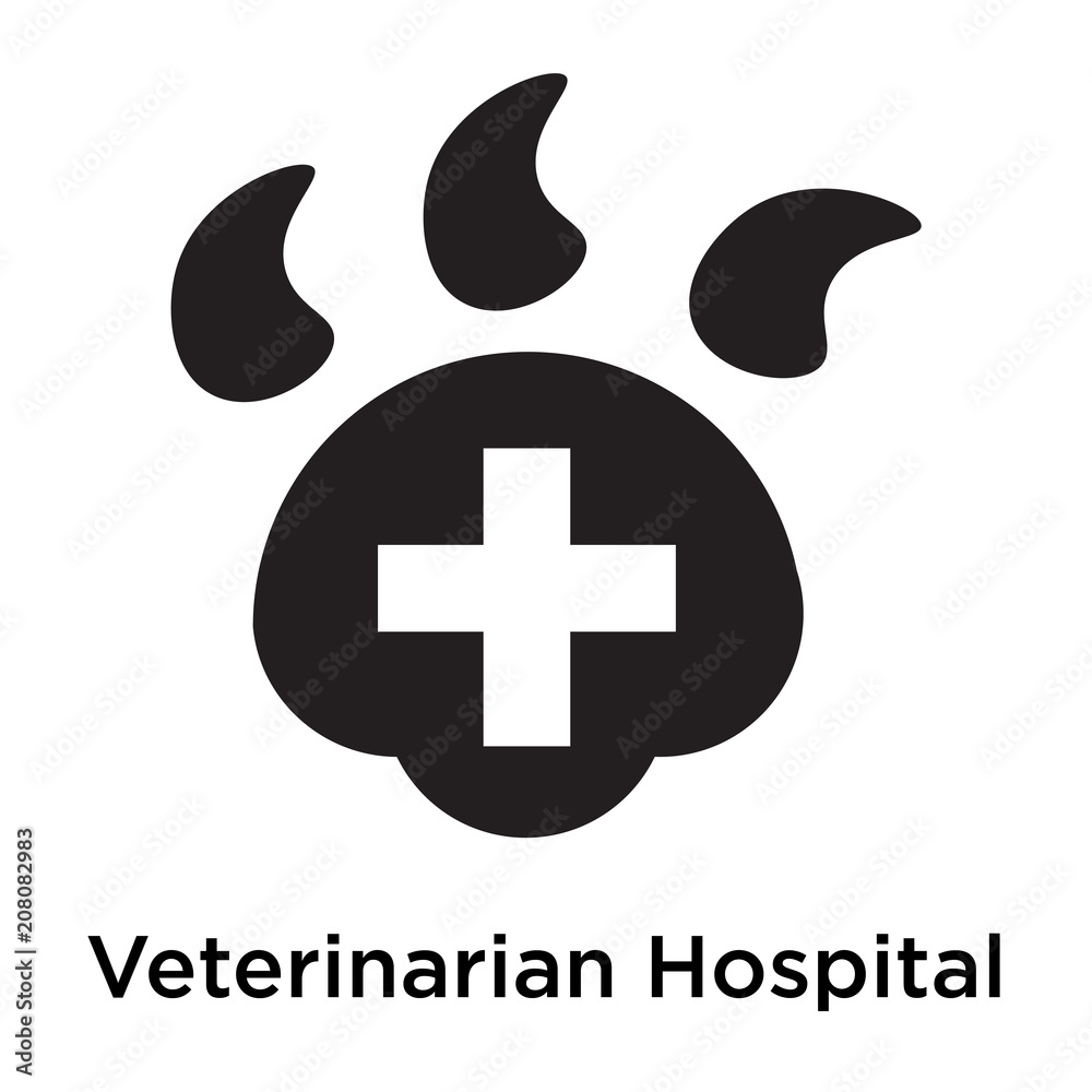 Fototapeta premium Veterinarian Hospital icon vector sign and symbol isolated on white background, Veterinarian Hospital logo concept