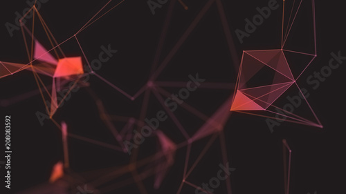 Abstract technology futuristic geometrical and science blue neon background with space for copy. Plexus digital wallpaper. Business presentation concept. Medical structure and artificial intelligence