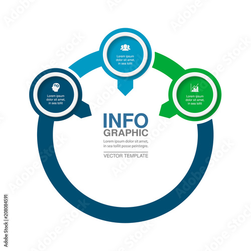 Vector infographic template for diagram, graph, presentation, chart, business concept with 3 options.
