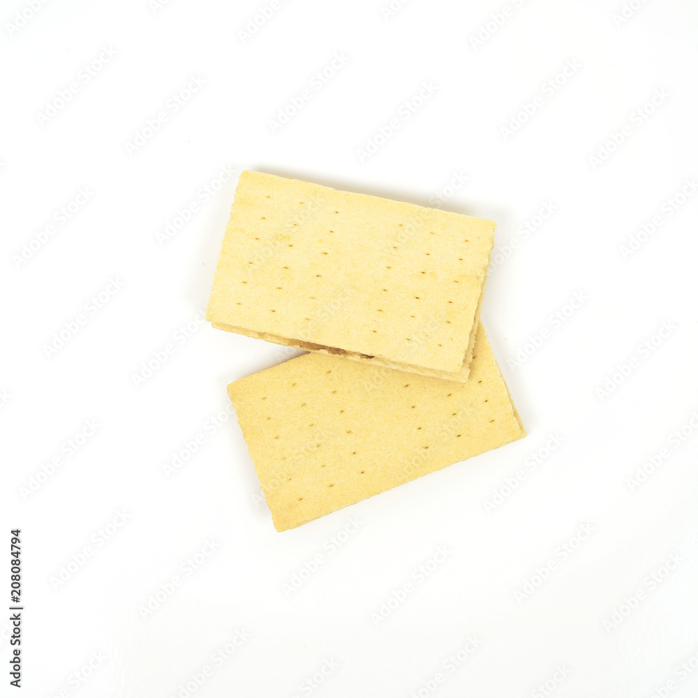Cheese biscuit with pineapple jam isolated on white background. Cheese biscuit with pineapple jam isolated on white background.