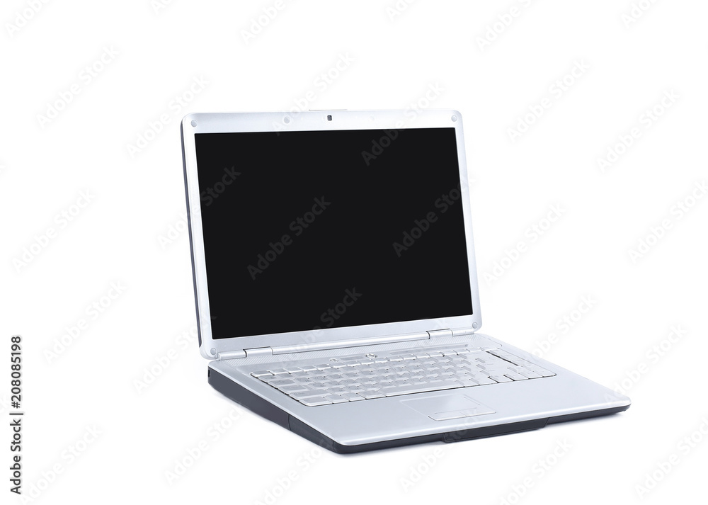 open laptop.isolated on a white background. open laptop.isolated on a white background.
