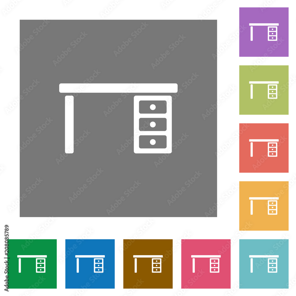 Drawer desk square flat icons Drawer desk square flat icons