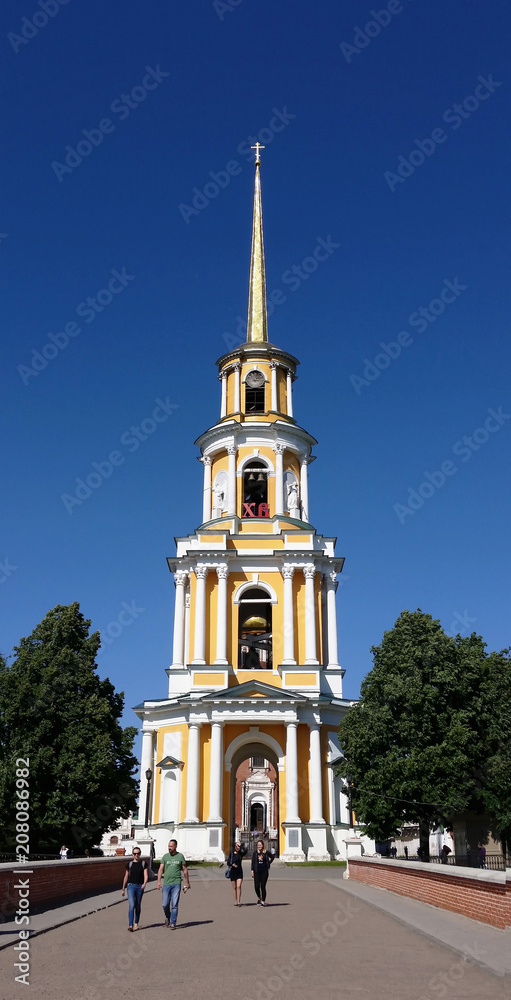 Ryazan Kremlin Cathedral bell tower. Ryazan, a town on a summer day