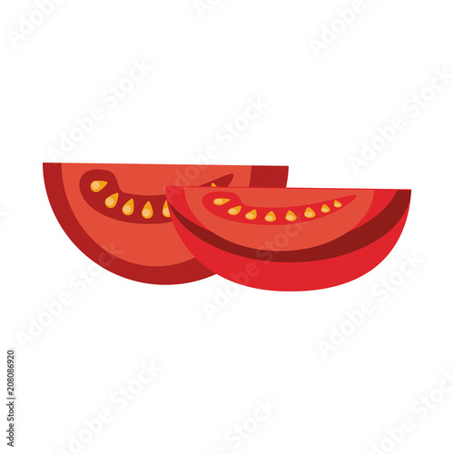Tomatos slices fresh vegetable isolated vector illustration graphic design