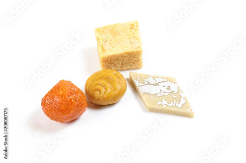 Laddu laddoo motichoor bundi  Soan papdi papri shonpapri Sandesh shondesh traditional Bengali sweets