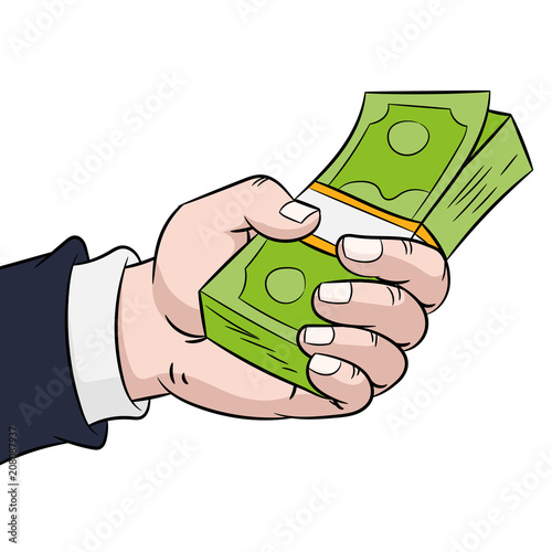 hand hold money - Vector Illustration
