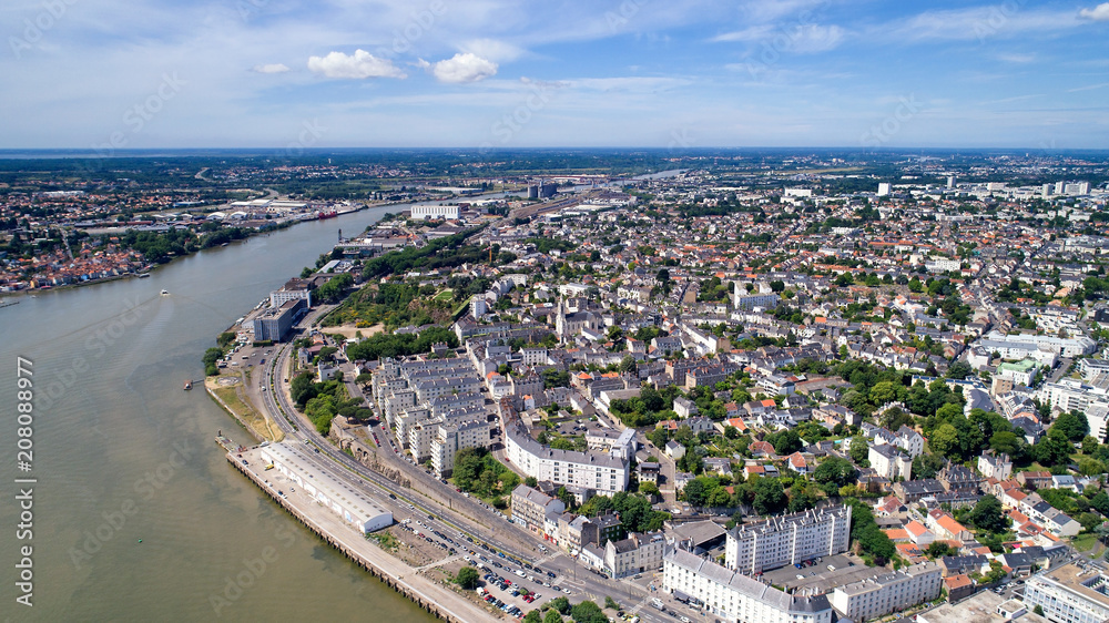 Vue aérienne sur la butte Sainte Anne, à Nantes