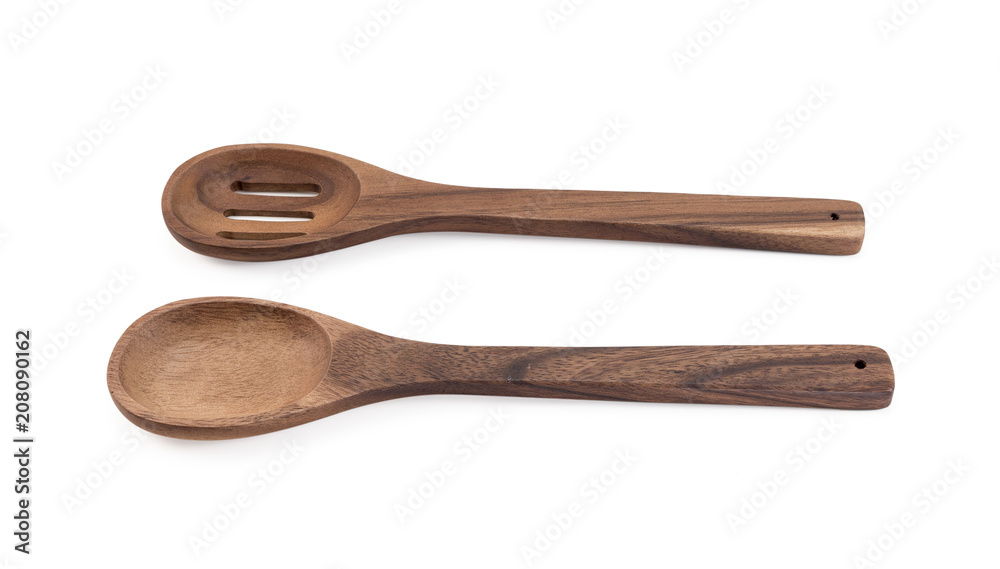 Wooden spoon salad isolated on white background Wooden spoon salad isolated on white background