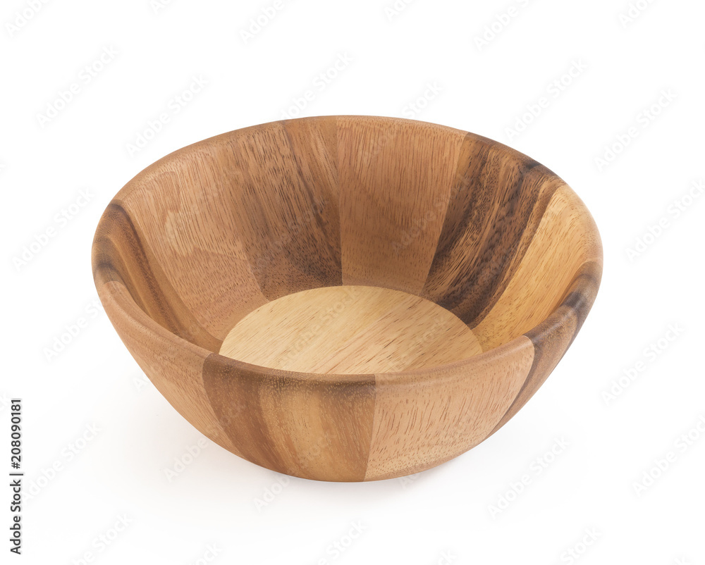 Wooden bowl isolated on white Wooden bowl isolated on white