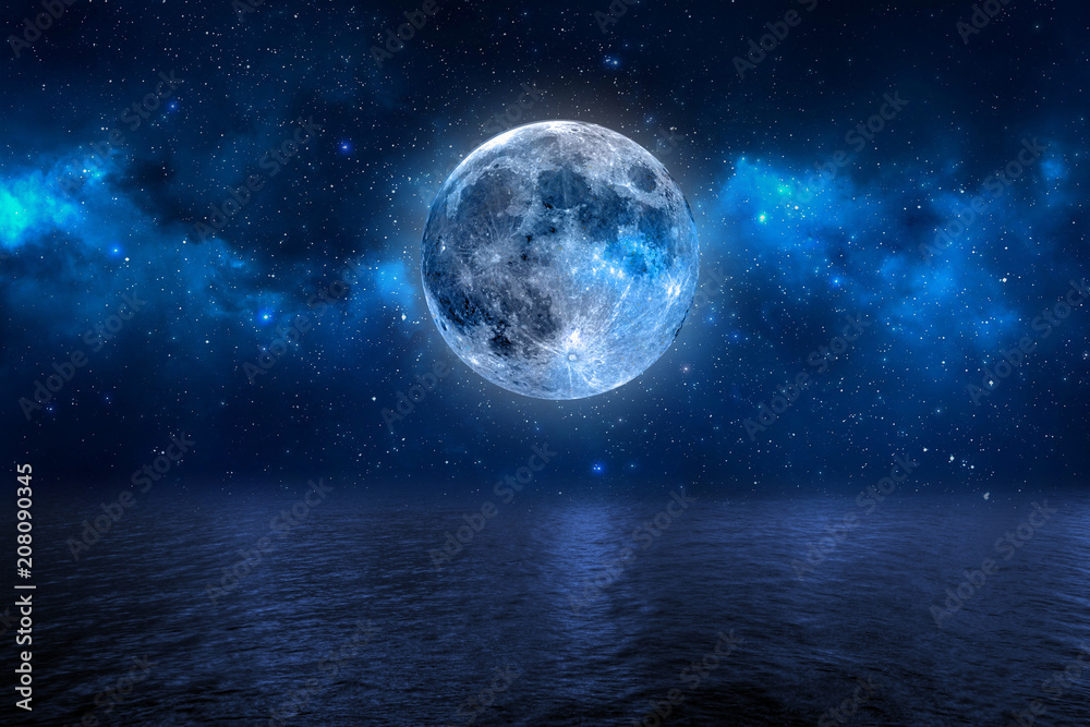 Obraz premium Mond Himmel Blau