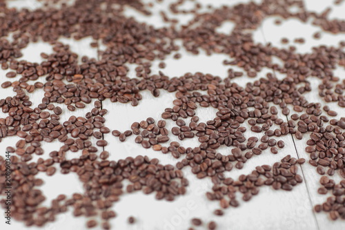 close up.coffee beans on white background