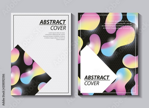 abstract covers fluids illumination figures degrade colors neon vector illustration