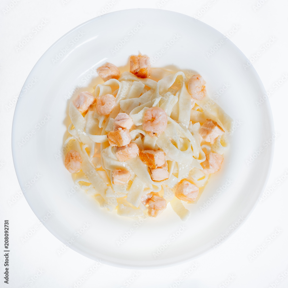 Pasta, with salmon. Pasta, with salmon.