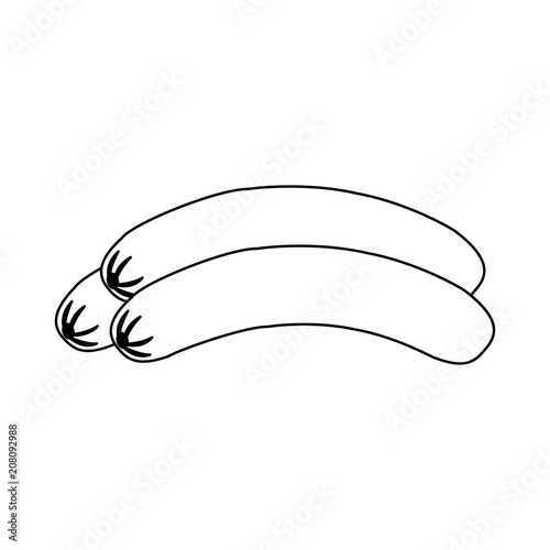 Delicious sausages isolated vector illustration graphic design