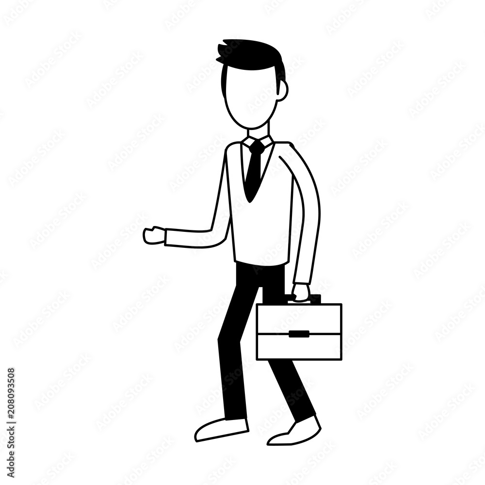 Businessman with briefcase cartoon vector illustration graphic design Businessman with briefcase cartoon vector illustration graphic design