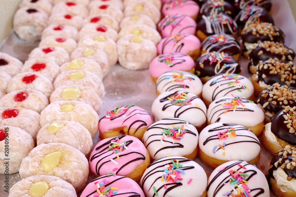 Sweet donuts at street food