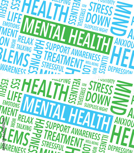 mental health words background