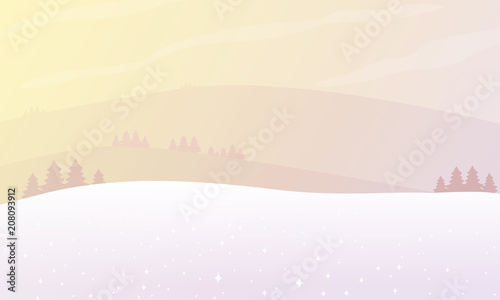 vector cartoon winter landscape outdoor concept  photo