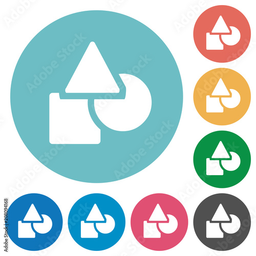 Basic geometric shapes flat round icons