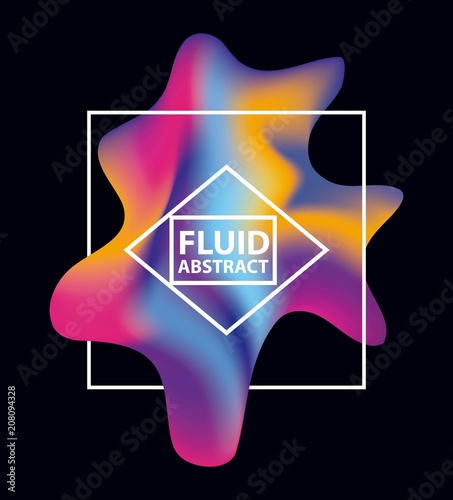 abstract covers fluids frame with splash melted degrade figure neon vector illustration