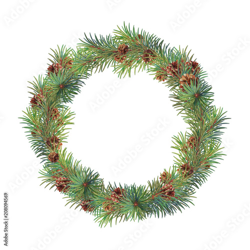 vector Winter, christmas, xmas, new year wreath 