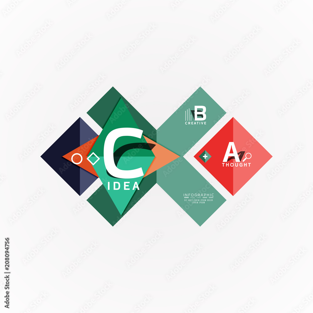 Vector infographic options banner, paper style design Vector infographic options banner, paper style design