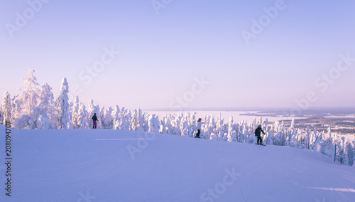 Ski slope view from Sotkamo, Finland.