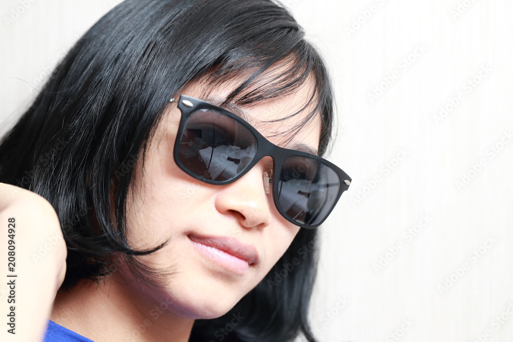 the woman with sunglasses the woman with sunglasses