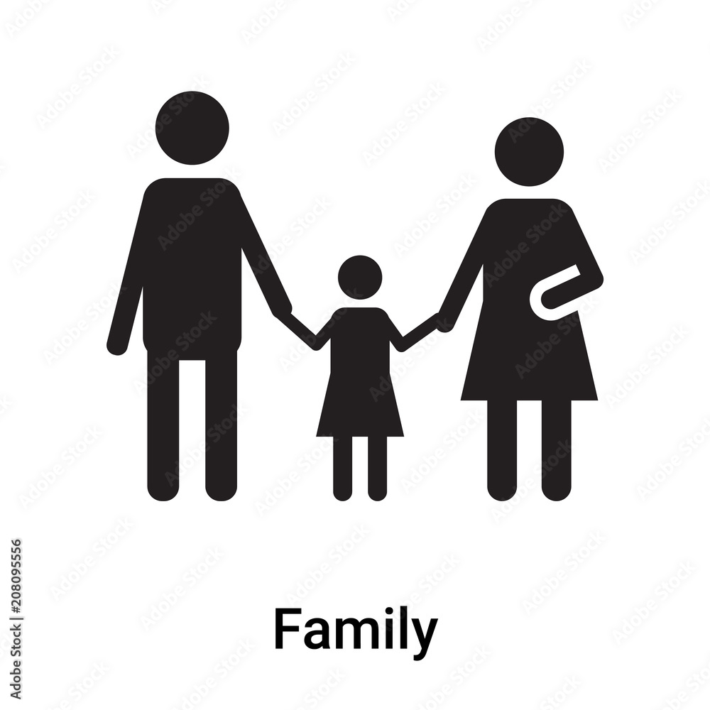 Family icon vector sign and symbol isolated on white background, Family logo concept