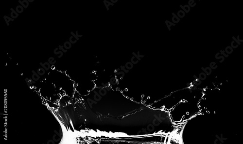 water splash isolated on black background
