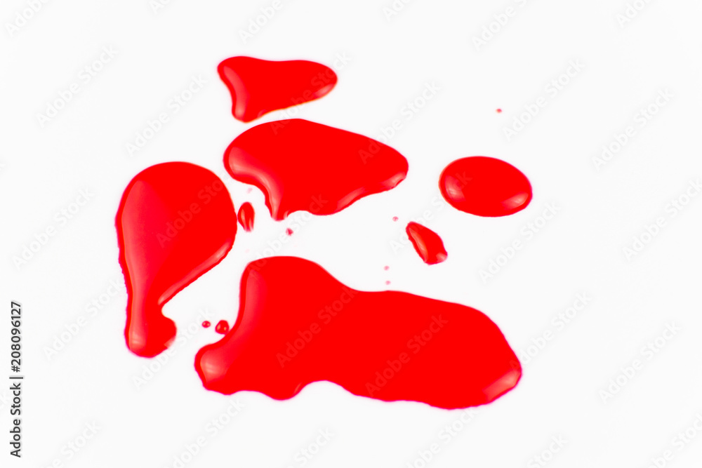 Puddles of blood on a white background. Puddles of blood on a white background.