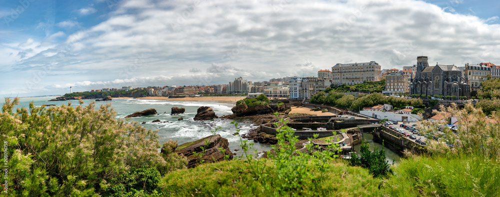 View of Biarritz city by the Atlantic ocean, France