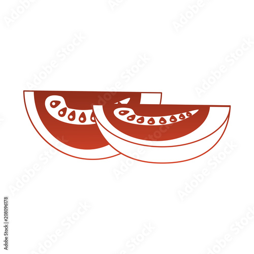 Tomatos slices fresh vegetable isolated vector illustration graphic design