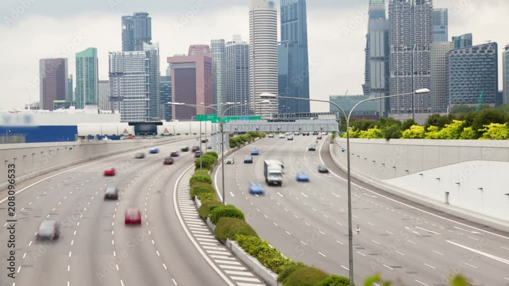 Singapore Marina Coastal Expressway traffic time-lapse Singapore Marina Coastal Expressway traffic time-lapse