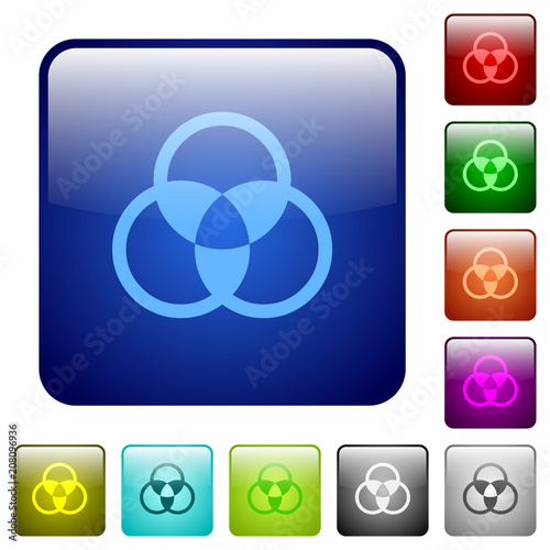 Color mixing color square buttons