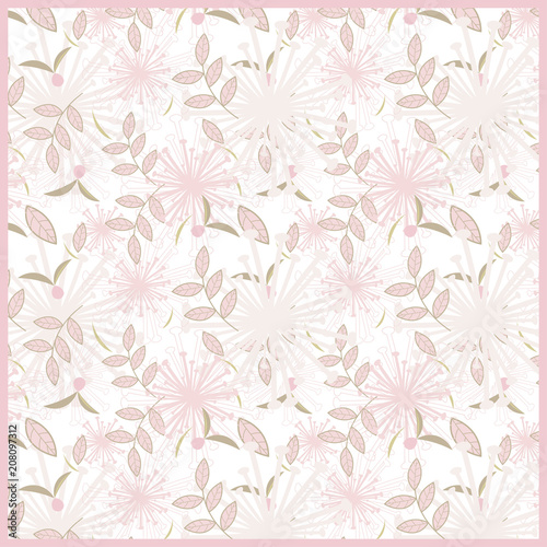 PINK FLOWER PATTERN FABRIC VECTOR EPS10
