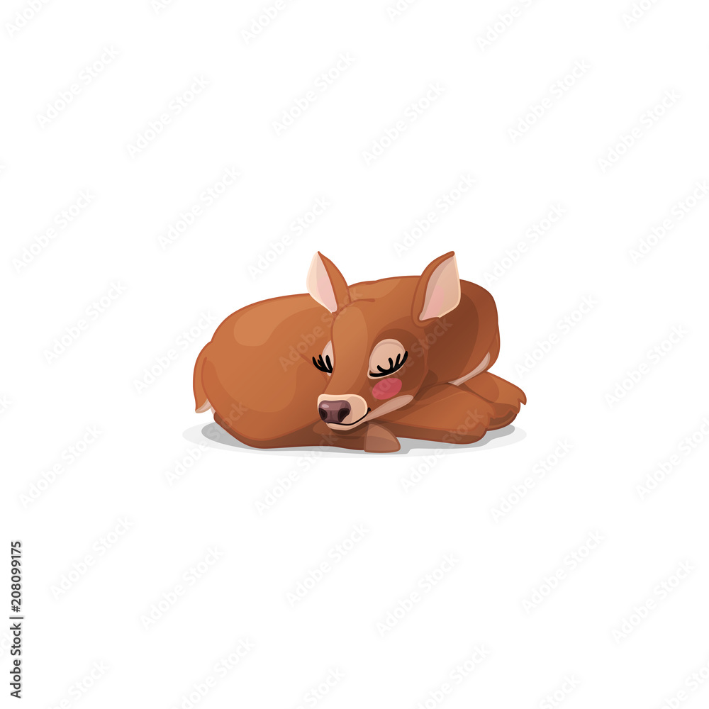 Fototapeta premium vector red deer young doe. Cervus elaphus, reindeer 04