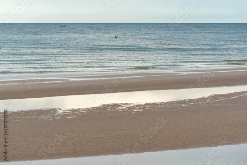 Beautiful Tropical Summer Beach Seascape  Landscape of seaside in clear day.