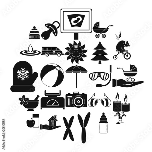 Relaxation icons set. Simple set of 25 relaxation vector icons for web isolated on white background