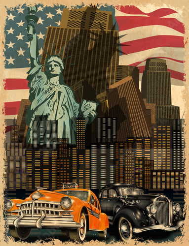 New York vintage poster.	