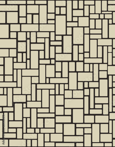 brick wall seamless. Vector illustration background. Organic Rounded Jumble Shapes. Abstract Geometric beige Pattern.