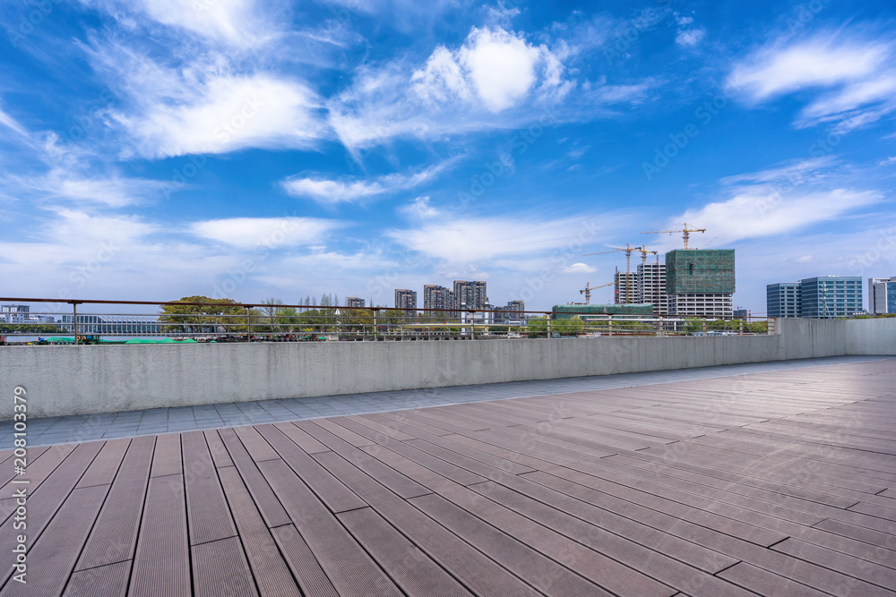 Obraz premium empty square with modern office building