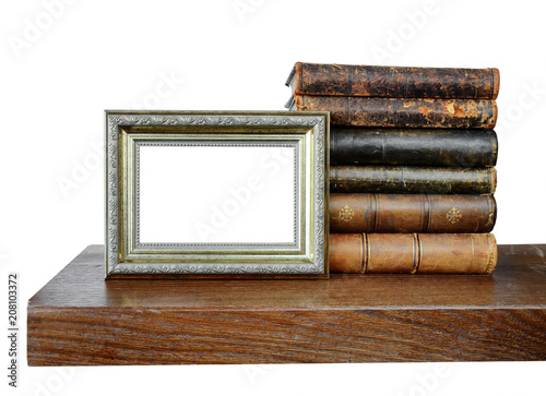 Old books and an antique ph...