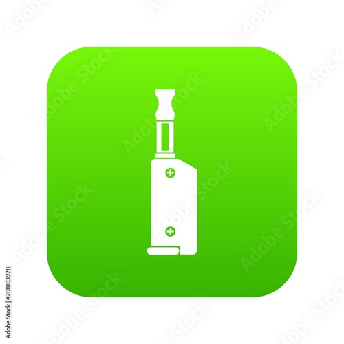 Electronic cigarette with mouthpiece icon digital green for any design isolated on white vector illustration