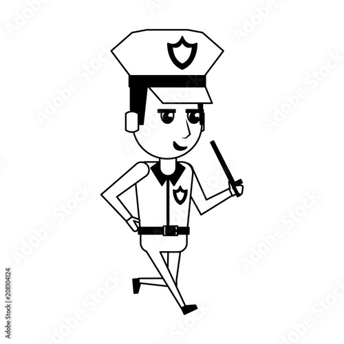 Cute police officer cartoon vector illustration graphic design