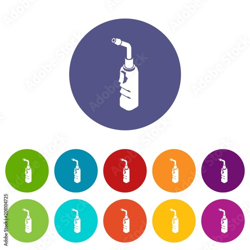 Avto welding torch icons color set vector for any web design on white background photo