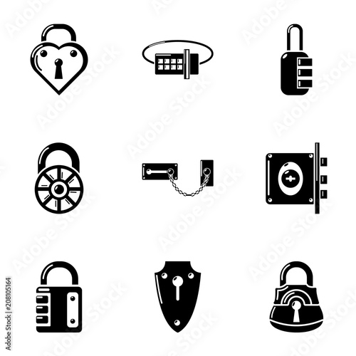 Lock icons set. Simple set of 9 lock vector icons for web isolated on white background