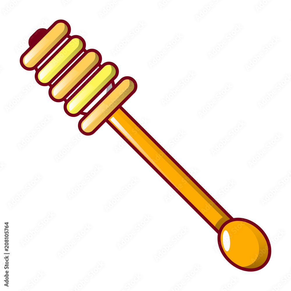 Honey wood spoon icon. Cartoon of honey wood spoon vector icon for web design isolated on white background Honey wood spoon icon. Cartoon of honey wood spoon vector icon for web design isolated on white background
